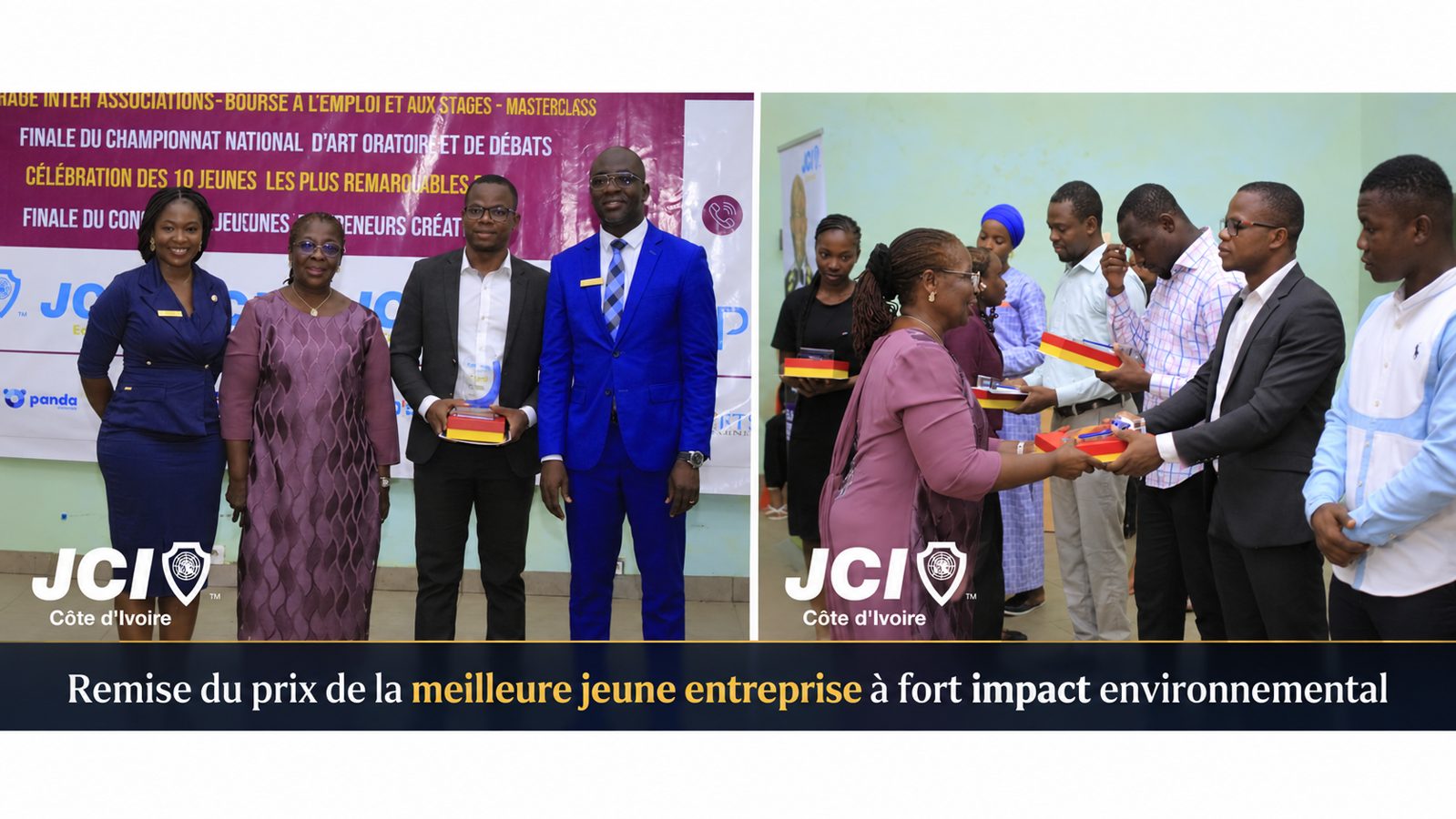 Remise du prix de la meilleure jeune entreprise à fort impact environnemental, JCI Côte d'Ivoire