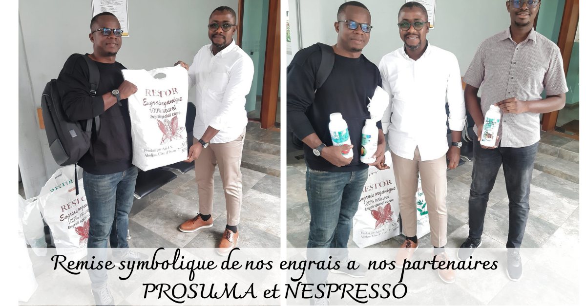 Remise de sacs RESTOR et de bidons RESTOR Plus aux partenaires PROSUMA et NESPRESSO